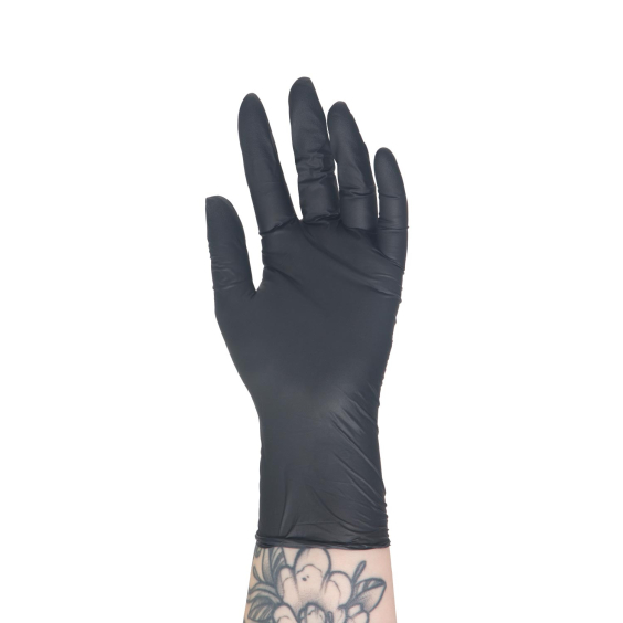 Confezione da 100 guanti in nitrile nero Killer Beauty