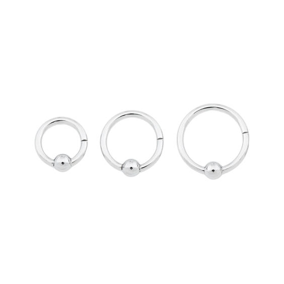 Anello con clicker a cerniera e perlina prigioniera in titanio Tilum con sfera