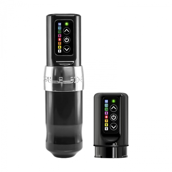 Macchina per tatuaggi wireless FK Irons Spektra Flux con PowerBolt aggiuntivo - Cromato