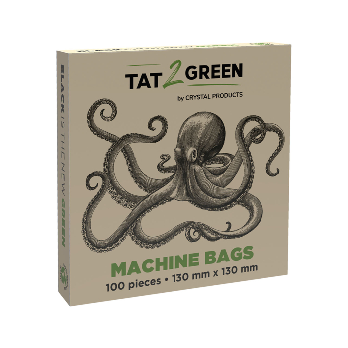 Confezione da 100 Tat2Green - Sacchetti Neri per Macchine - 130mm x 130mm
