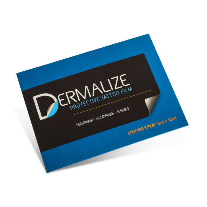 Pack of 5 Pre-Cut Sheets of Dermalize Pro - Protective Tattoo Film - 15 x 10cm