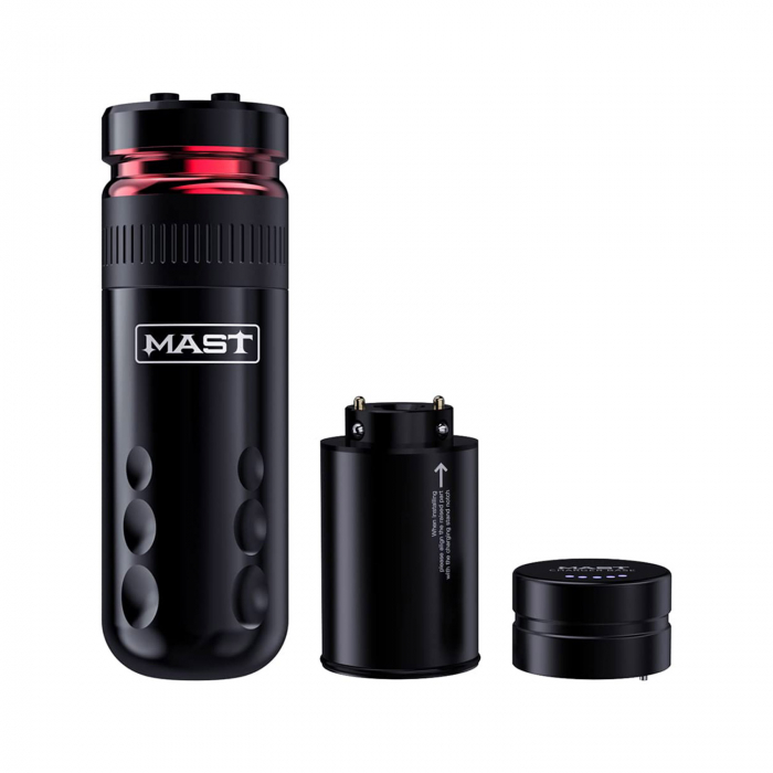 Macchina wireless per tatuaggi a penna Dragonhawk Mast Racer con batteria aggiuntiva - Nera - Corsa 4,0 mm