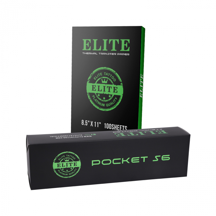 Stampante termica USB Elite Pocket S6 e scatola da 100 carta a trasferimento termico Elite (8,5