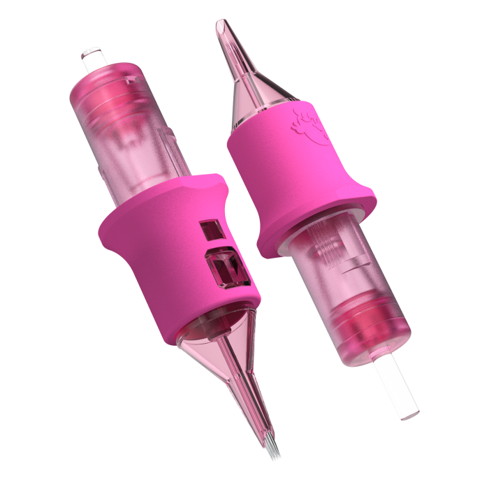 Box of 50 Ghost Pink Needle Cartridges - Round Shader Long Taper