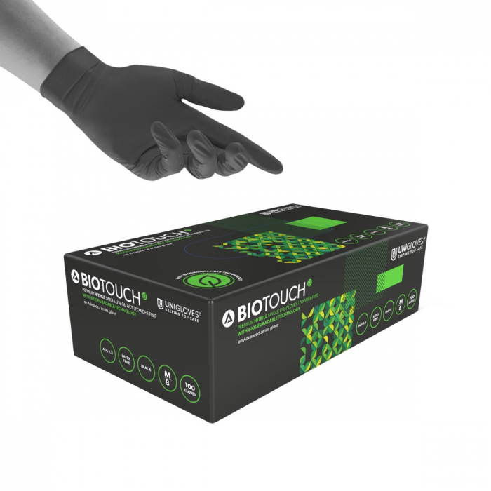 Confezione da 100 guanti in Nitrile biodegradabili Unigloves BioTouch