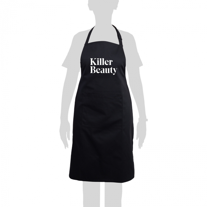 Grembiule Killer Beauty con tasca - Nero