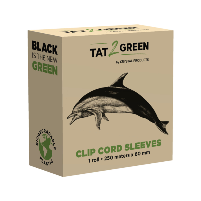Tat2Green - Rotolo Non Tagliato di Coperture Nere per Cavi Clip Cord - 250m x 50mm