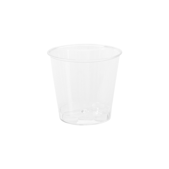 Confezione da 100 mini bicchieri di plastica per risciacquo da 20 ml - trasparenti