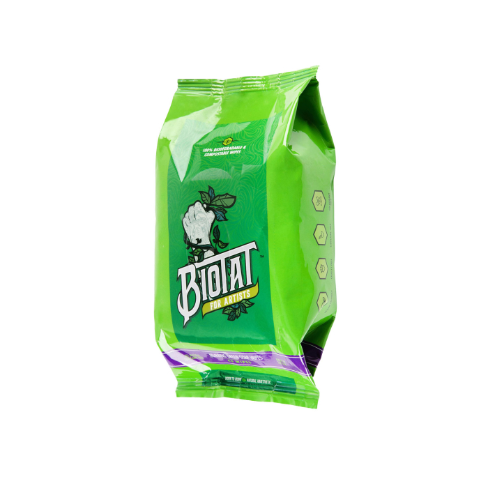 Confezione da 40 salviette di sapone verde anestetico BIOTAT