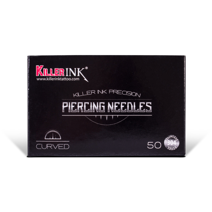 Confezione da 50 aghi per piercing Killer Ink Precision curvi (14G-20G)