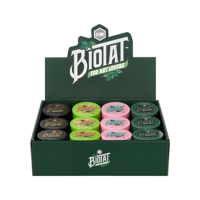 Scatola da 12 BIOTAT Tattoo Soft Butter assortiti 50 ml (Espositore da Studio)