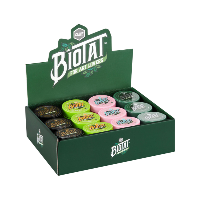 Scatola da 12 BIOTAT Tattoo Soft Butter assortiti 50 ml (Espositore da Studio)