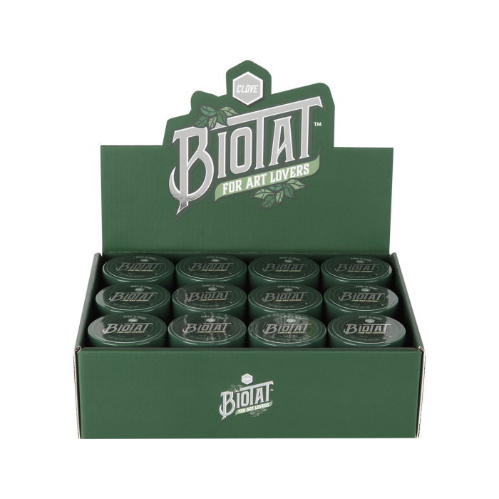 Scatola da 12 BIOTAT Tattoo Clove Soft Butter 50 ml (Espositore da Studio)