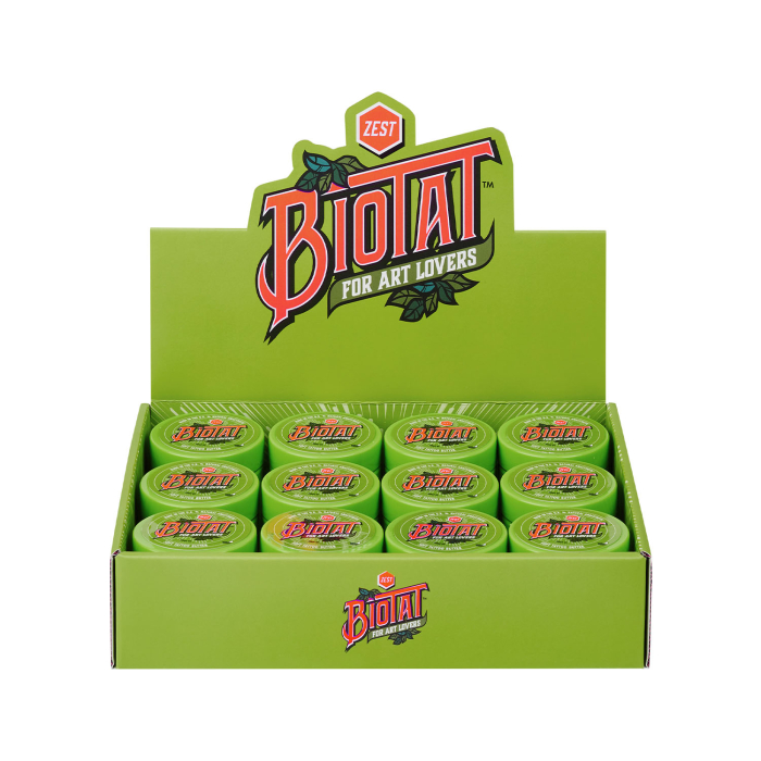 Scatola da 12 BIOTAT Tattoo Zest Soft Butter 50 ml (Espositore da Studio)