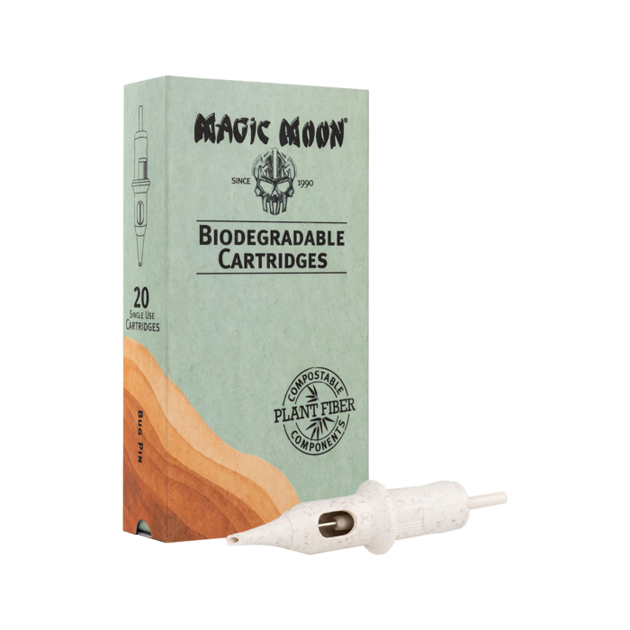 Confezione da 20 cartucce biodegradabili Magic Moon 0,25MM Round Liner Bugpin Long Taper