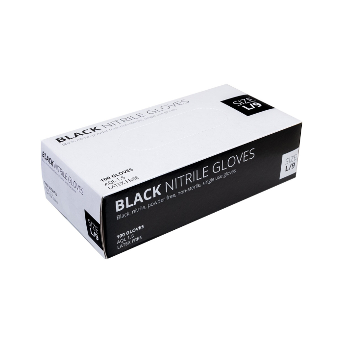 Confezione da 100 guanti in nitrile nero Unigloves Select Black
