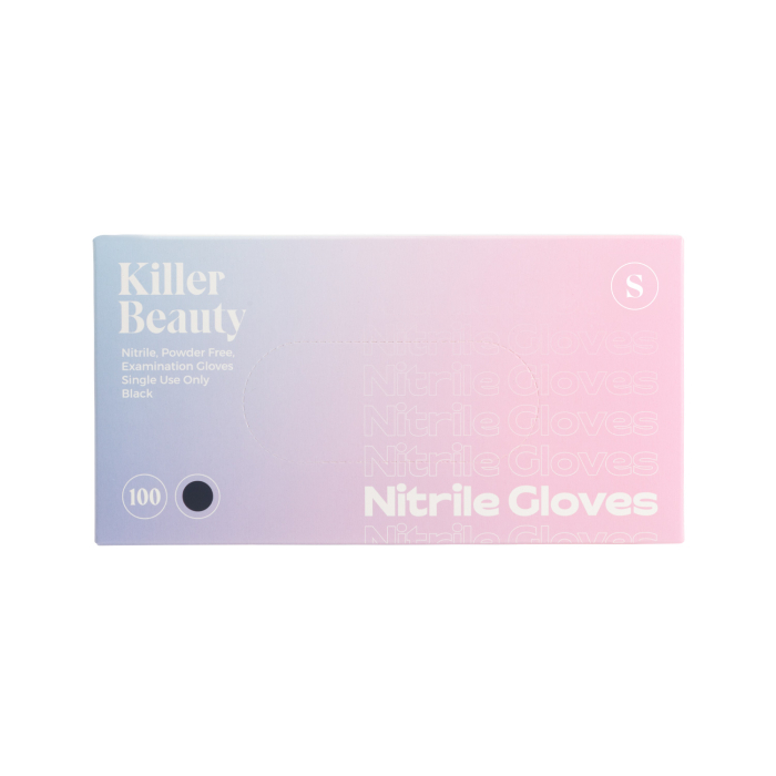 Confezione da 100 guanti in nitrile nero Killer Beauty