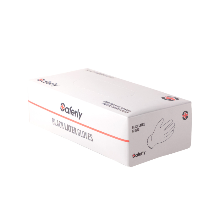 Box da 100 guanti in lattice neri Saferly