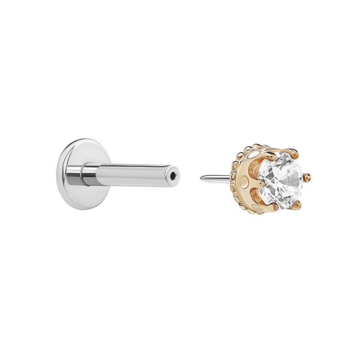 Corona senza filettatura Tilum con gioiello in oro 14kt