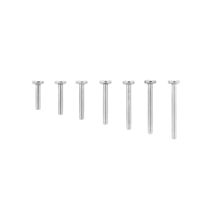 Perno labret a disco piatto senza filettatura in titanio Tilum