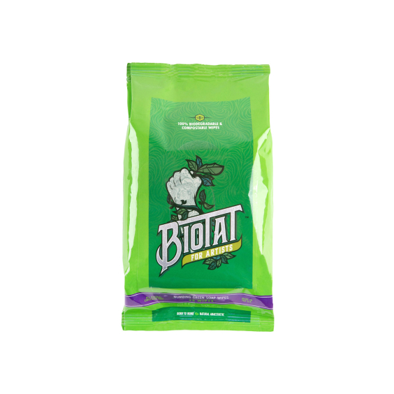 Confezione da 40 salviette di sapone verde anestetico BIOTAT