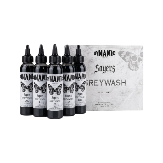 Dynamic Tattoo Ink - Platinum - Set Greywash Sayers 5 x 120 ml