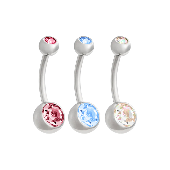 Anello per ombelico in titanio con gioiello Tilum