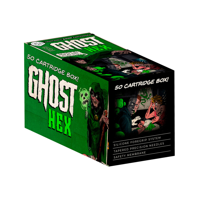 Confezione da 50 cartucce aghi Ghost HEX - Soft Edge Bugpin Magnum Long Taper