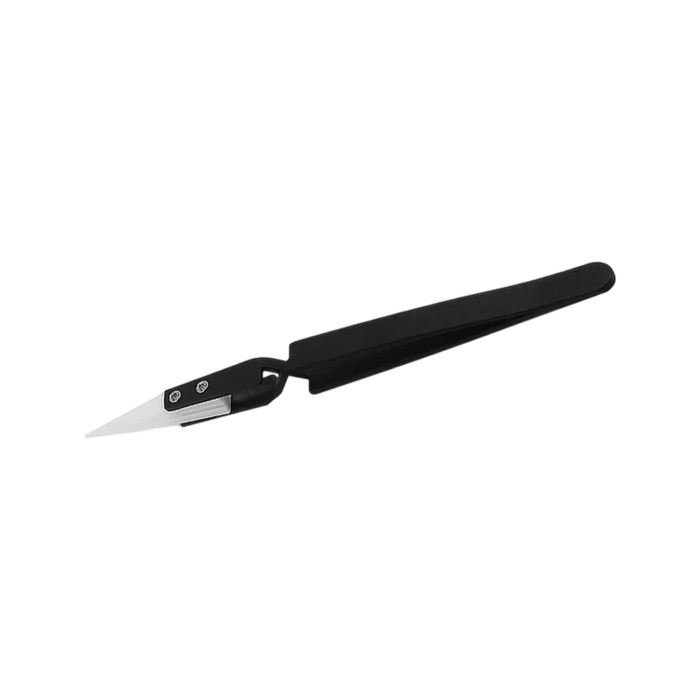 Pinzette curve nere per gioielli con punta in ceramica - Aces Supply