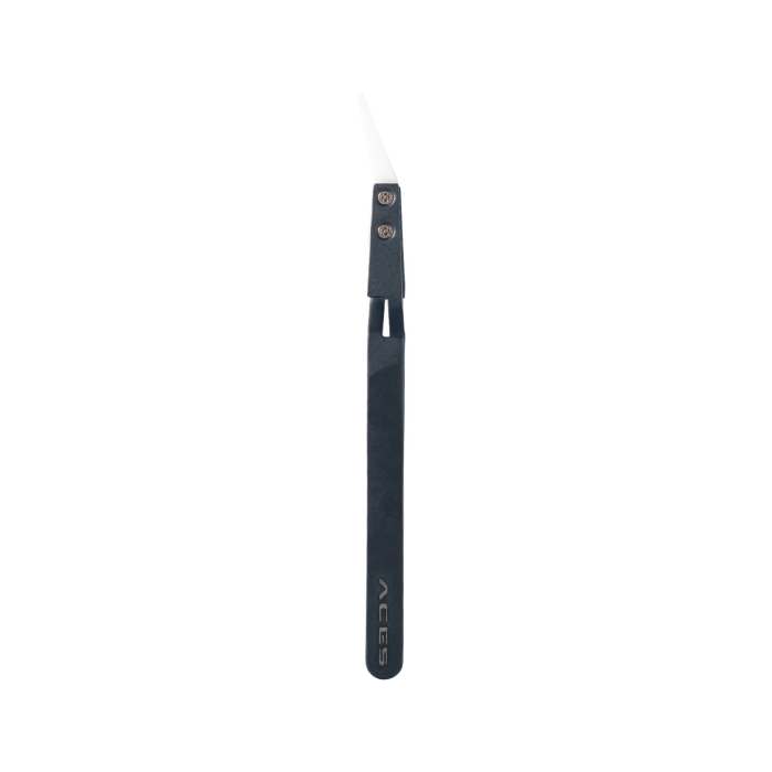 Pinzette angolate nere per gioielli con punta in ceramica - Aces Supply