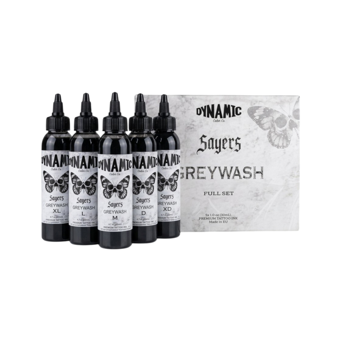 Dynamic Tattoo Ink - Platinum - Set Greywash Sayers 5 x 120 ml