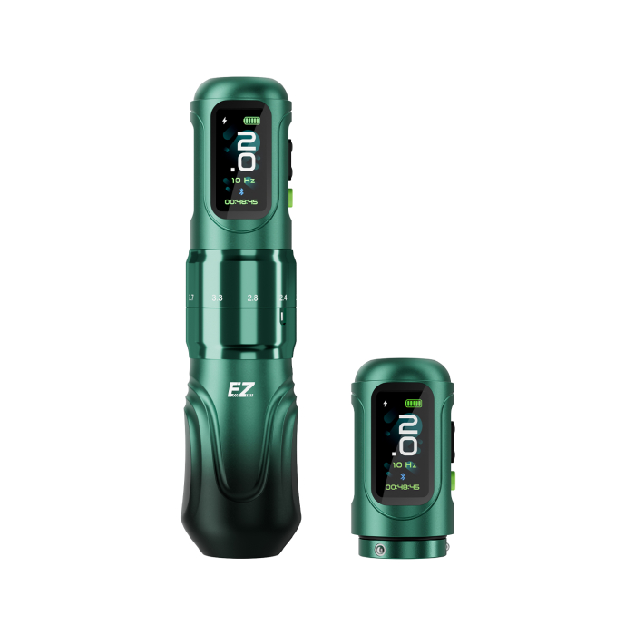 Penna per tatuaggi wireless EZ P6 con batteria aggiuntiva - Green Gradient