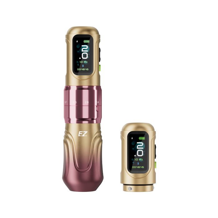 Penna per tatuaggi wireless EZ P6 con batteria aggiuntiva - Rose Gold Gradient