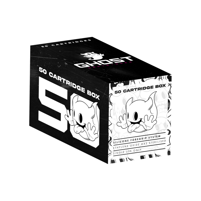 Box of 50 Ghost Pink Needle Cartridges - Round Shader Long Taper