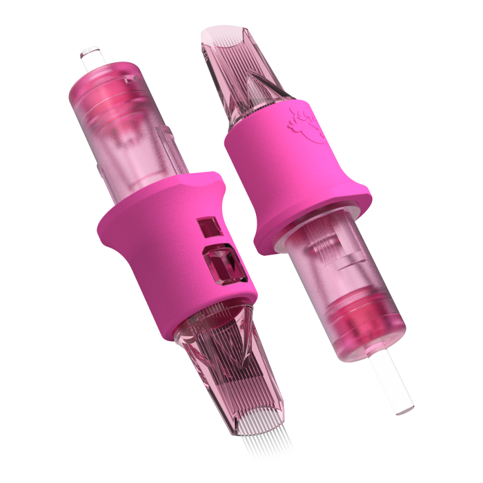 Box of 50 Ghost Pink Needle Cartridges - Soft Edge Bugpin Magnum Long Taper