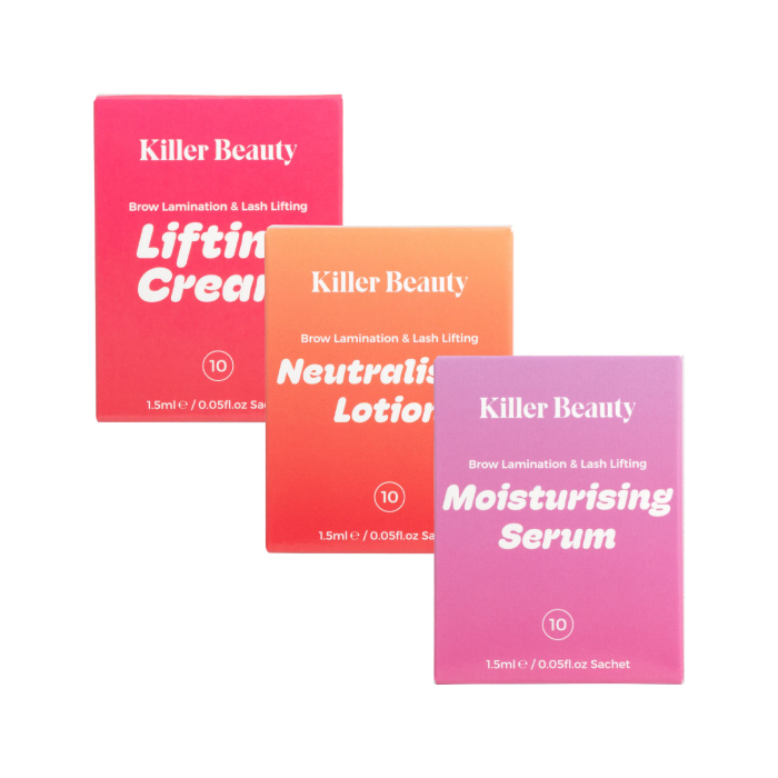 Killer Beauty Vegan Lash Lift Brow Lamination 1.5ml Sachets Steps 1-3 (30 Sachets)