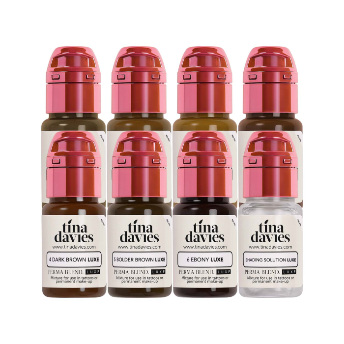 Inchiostro Perma Blend Luxe PMU - Collezione I Love Ink per sopracciglia di Tina Davies - 8x15 ml