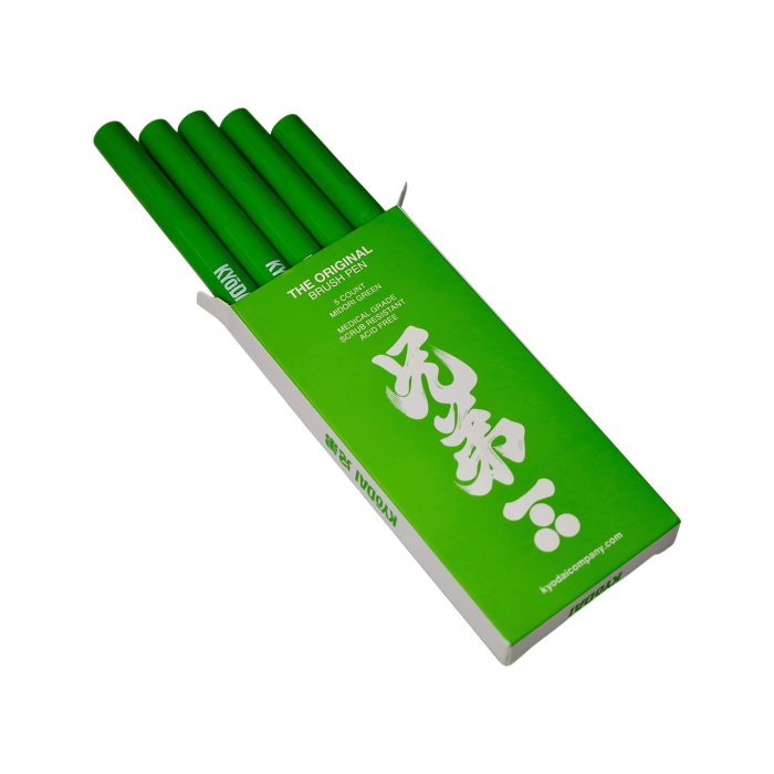 Confezione da 5 pennarelli a punta rigida Kyodai Firm Tip Brush Pen - Verde Midori
