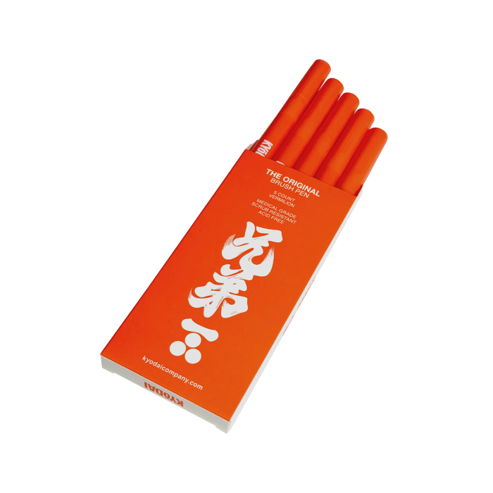 Confezione da 5 pennarelli a punta rigida Kyodai Firm Tip Brush Pen - Vermillion Kyodai