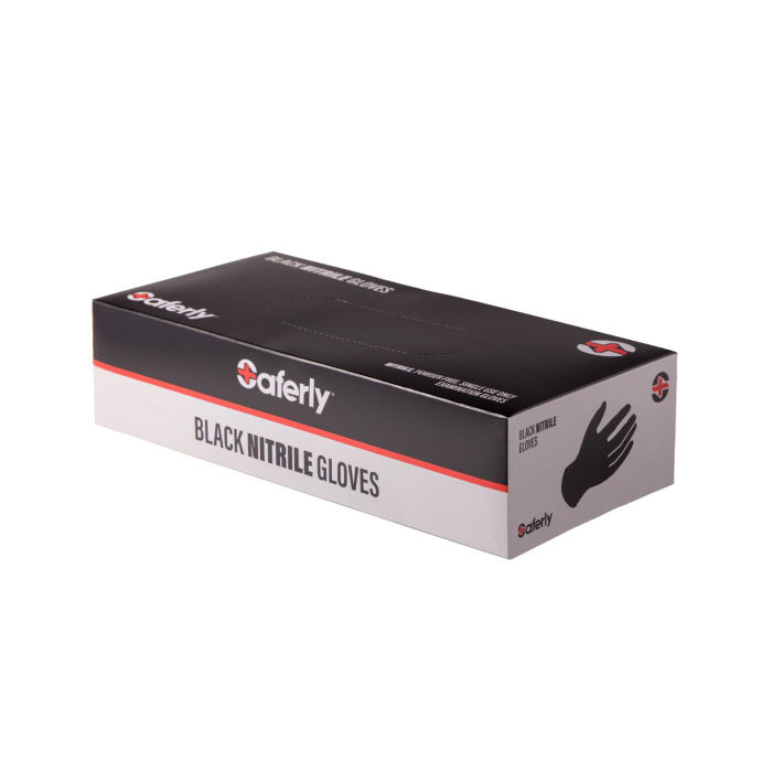 Box da 100 guanti nitrile neri Saferly