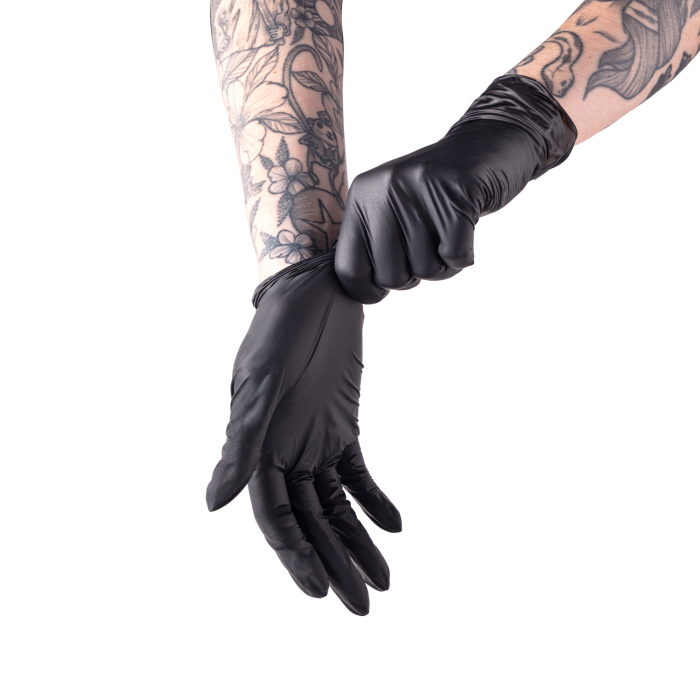 Box da 100 guanti nitrile neri Saferly - Confezione da 10