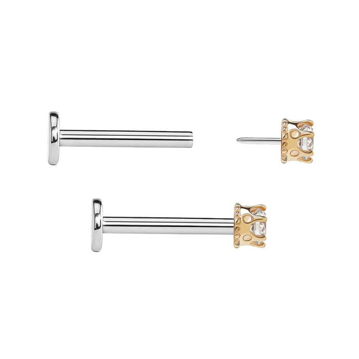 Corona senza filettatura Tilum con gioiello in oro 14kt