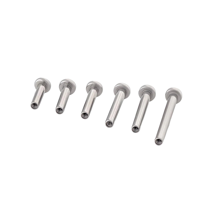 Perno labret con filettatura interna in titanio Tilum - Disco piatto - Versione 2