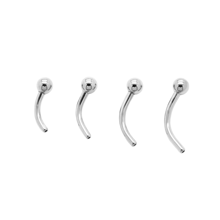 Barbell curvo senza filettatura in titanio Tilum con sfera fissa