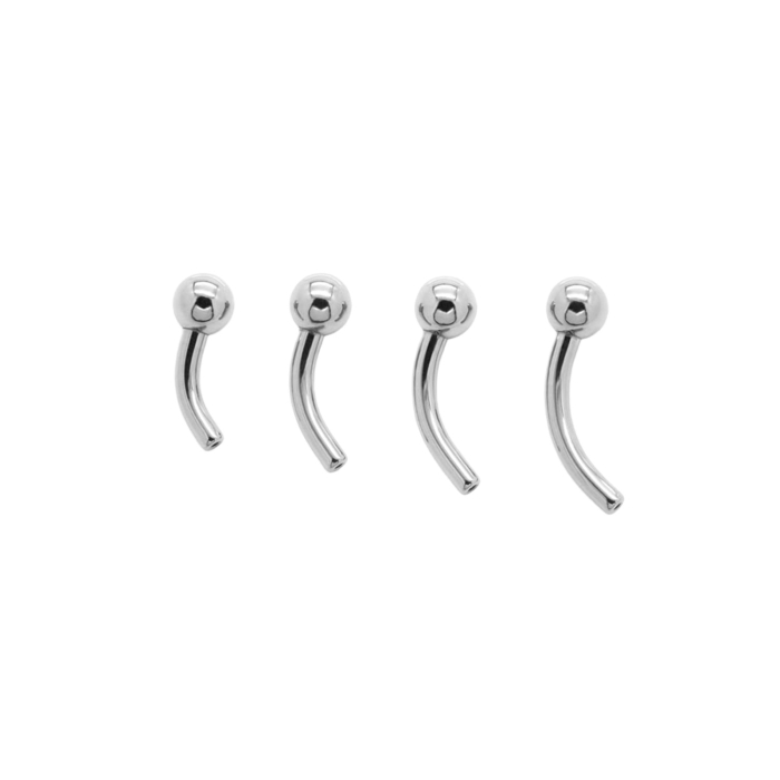 Barbell curvo senza filettatura in titanio Tilum con sfera fissa