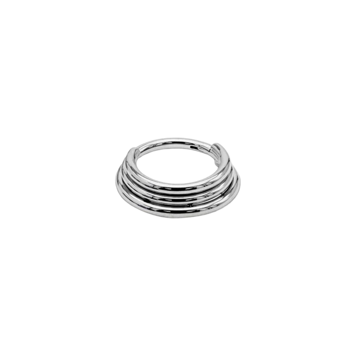 Anello con clicker triplo sovrapposto in titanio Tilum