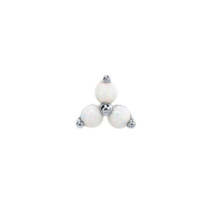Top senza filettatura con opale Trinity Tilum in oro 14kt
