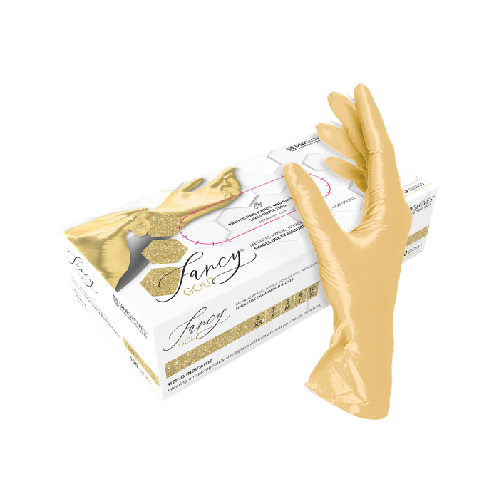 Scatola da 100 guanti Unigloves Fancy Nitrile Oro