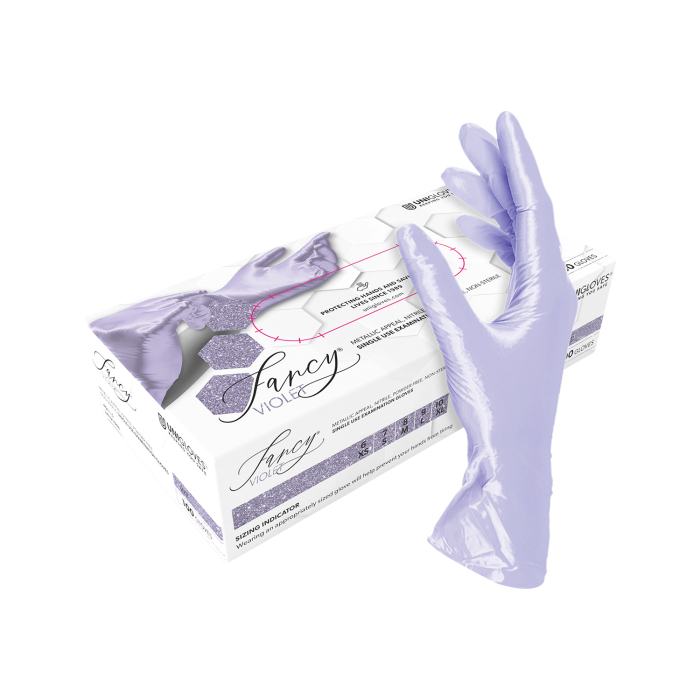 Scatola da 100 guanti Unigloves Fancy Nitrile Viola