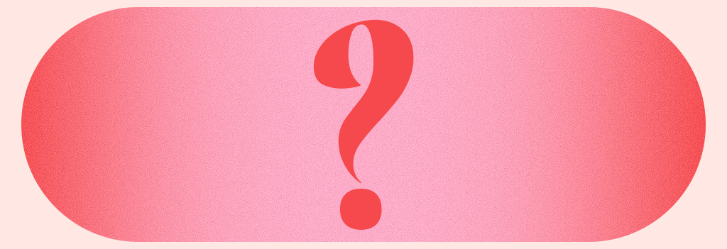 Un punto interrogativo su sfondo rosa.